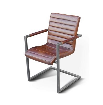 scaun piele cadru metalic