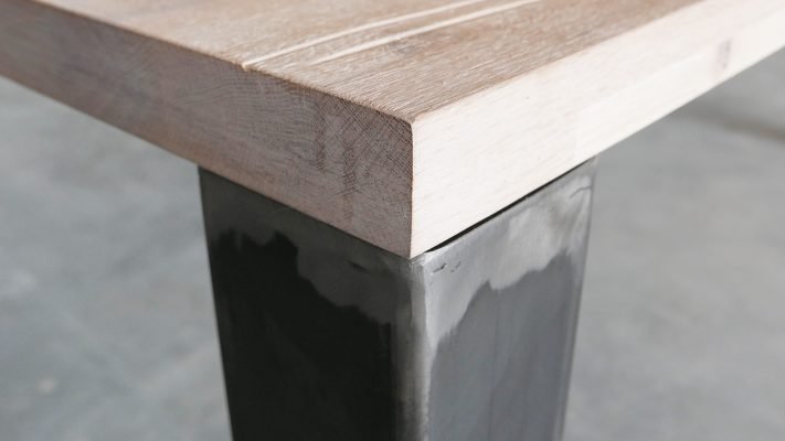 masa bucatarie stejar picioare metalice 2
