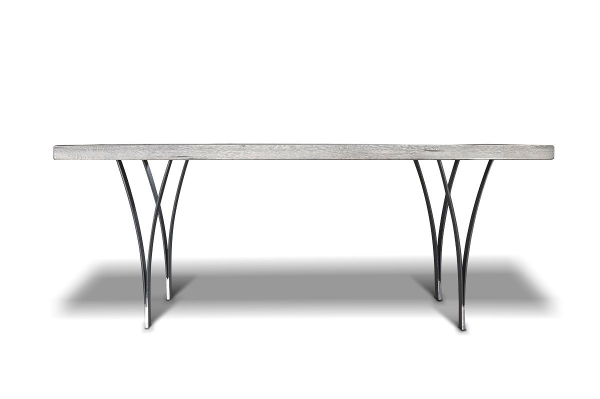 Mese cu picioare metalice Masa living lemn masiv Bono 240 x 100 x 76 masa lemn masiv