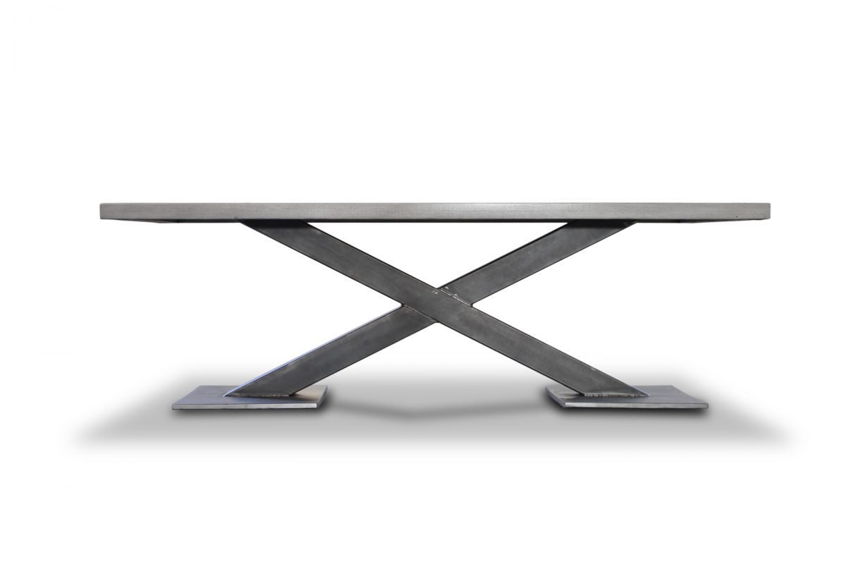 Mese lemn masiv Masa living cu picioare metalice in x Crossed 240 X 100 X 76 masa lemn masiv