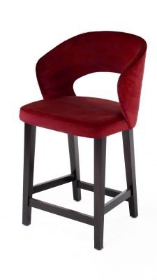 scaun bar catifea rosie