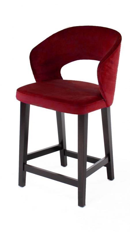 scaun bar catifea rosie