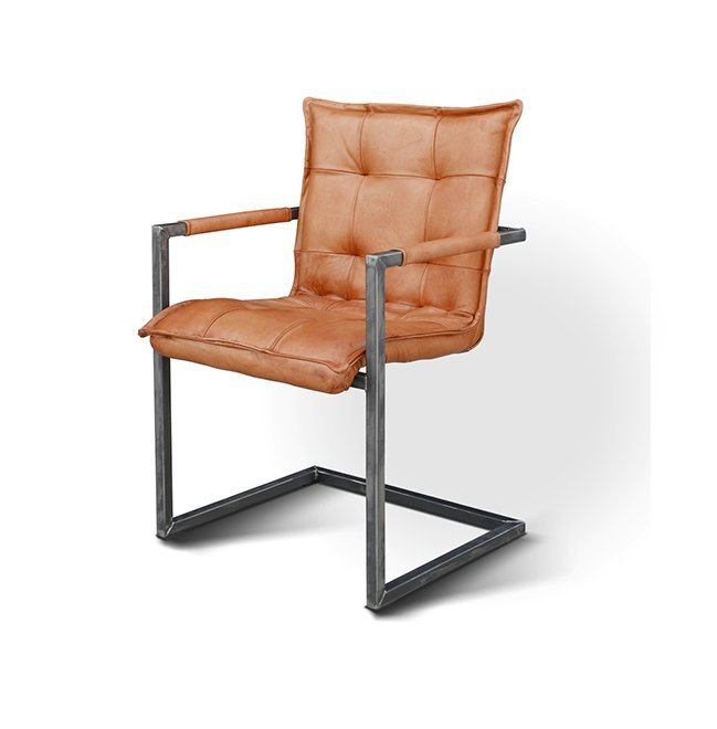 scaun piele cadru metalic