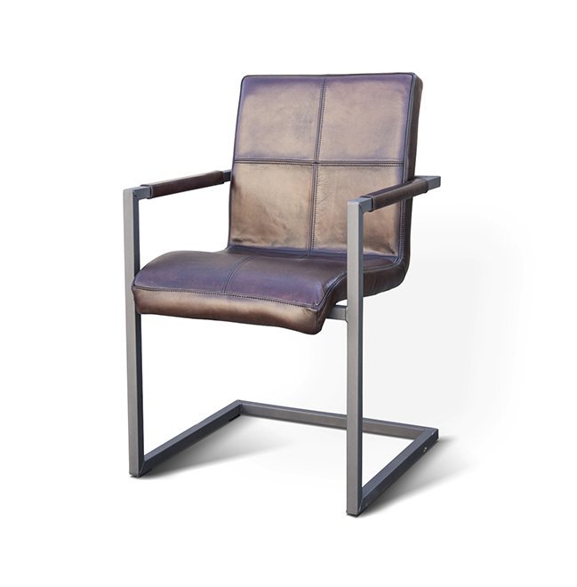 scaun piele cadru metalic