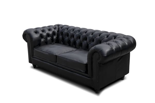 canapea chesterfield 2 locuri negru 2