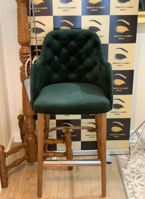 scaun bar catifea verde
