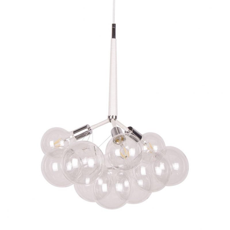 candelabru alb globuri sticla