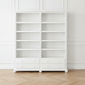 biblioteca cu rafturi lemn masiv