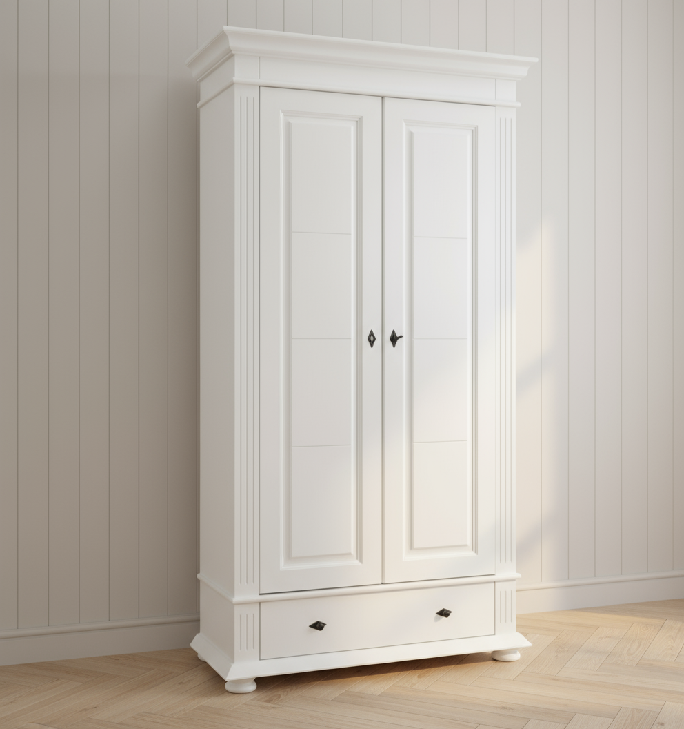 Decoco Mobila alba Mobilier hol alb Vanessa 2 dulap cu umerase