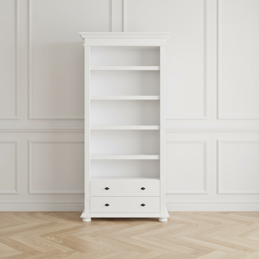 Decoco Birou alb Biblioteca cu rafturi Mori biblioteca cu sertare