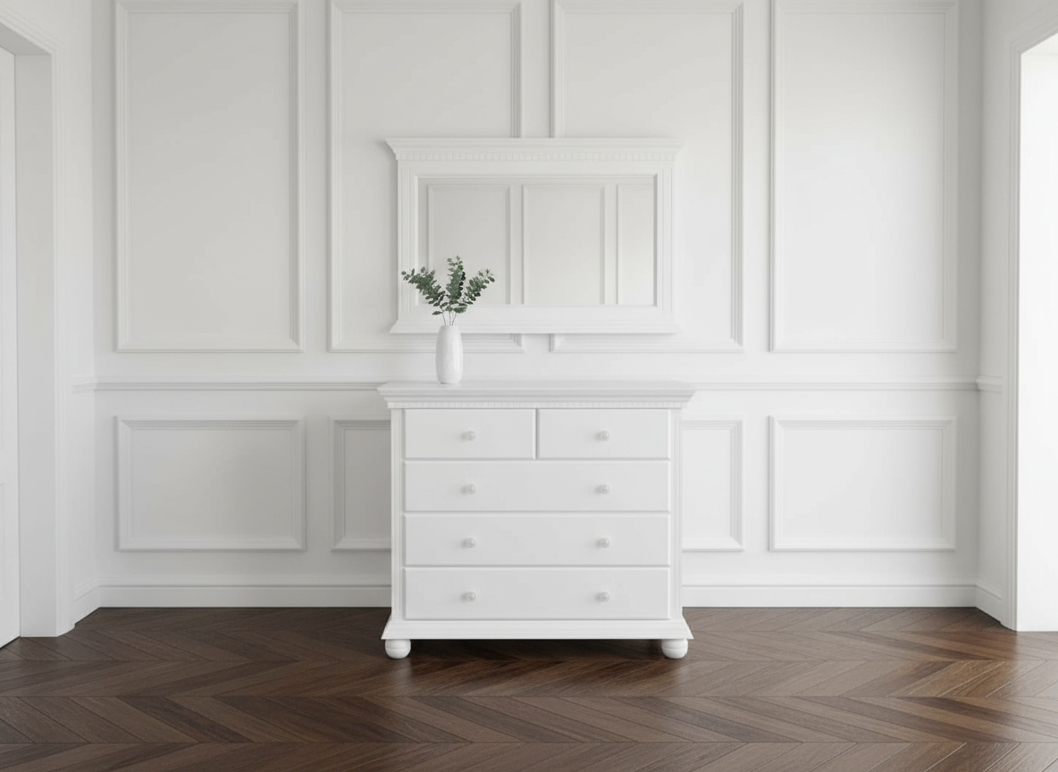 Decoco Dormitor Rama oglinda alba Bari set mobilier hol