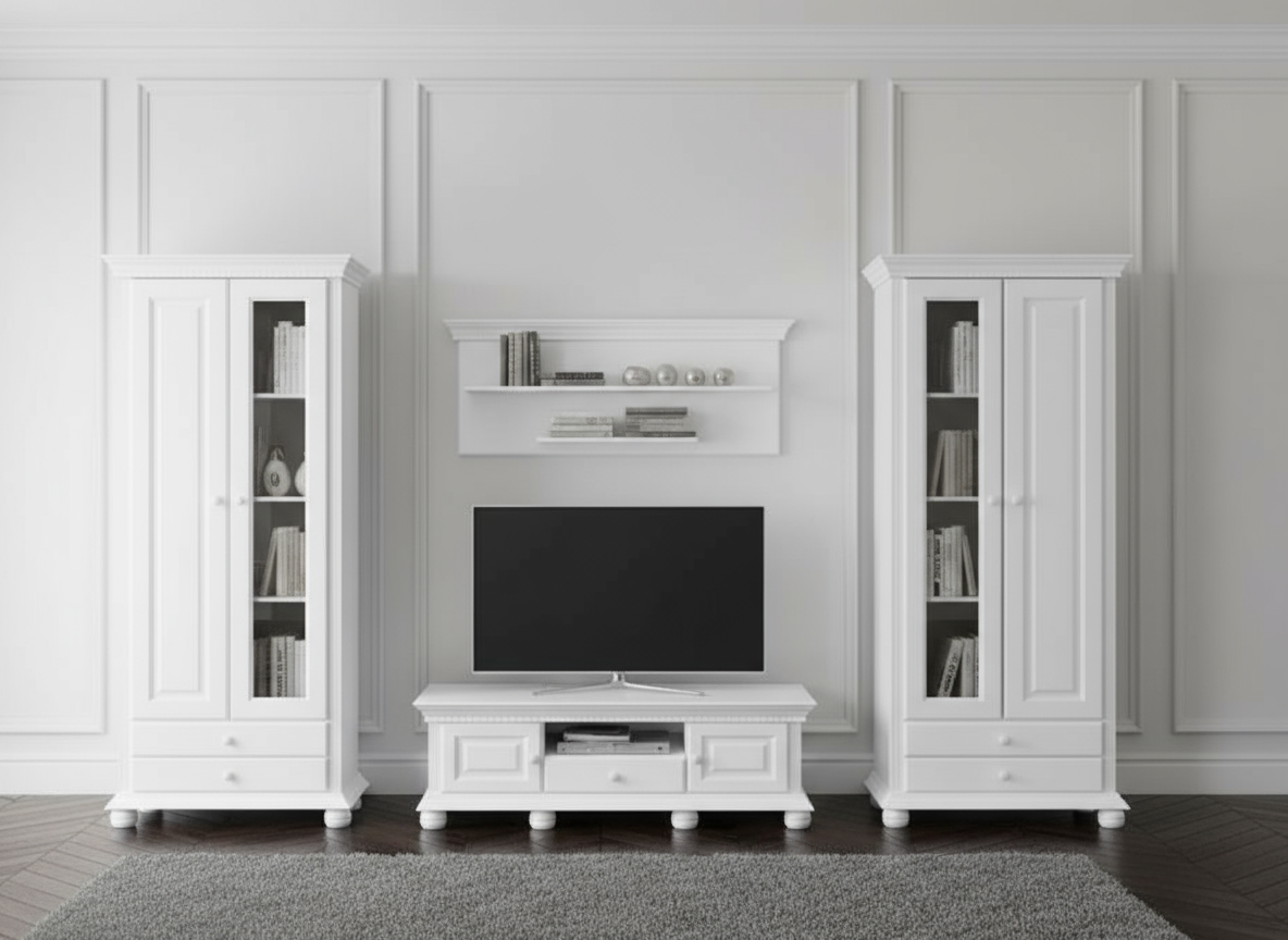 Decoco Living alb Mobila living alba Bari mobilier living