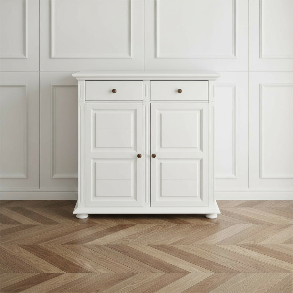 Decoco Mobila alba Pantofar clasic alb Vanessa comoda pantofi