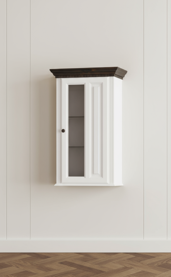 Decoco Living alb Set mobilier living alb cu nuc Bari vitrina perete